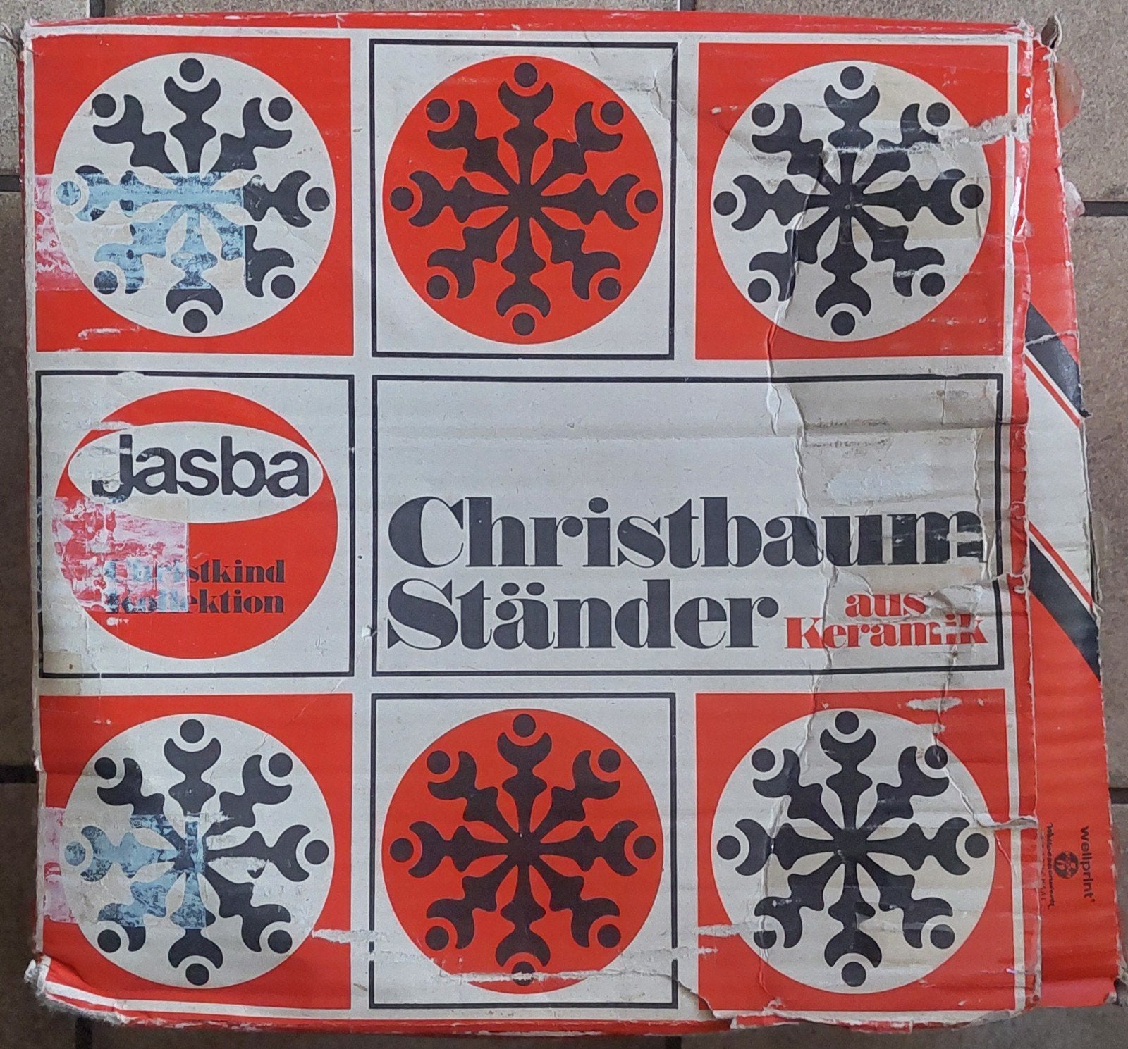 Vintage groene Jasba kerstboom standaard, Ophalen of Verzenden, Gebruikt