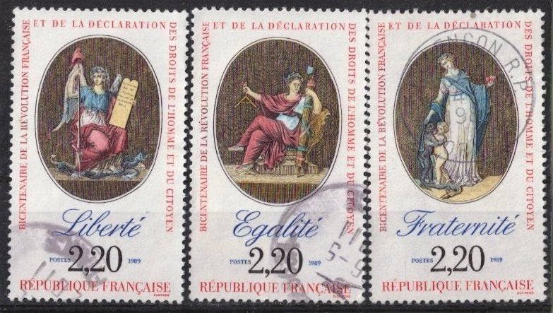 Frankrijk, zegels 1989-2708+15+20, Ophalen of Verzenden, Gestempeld