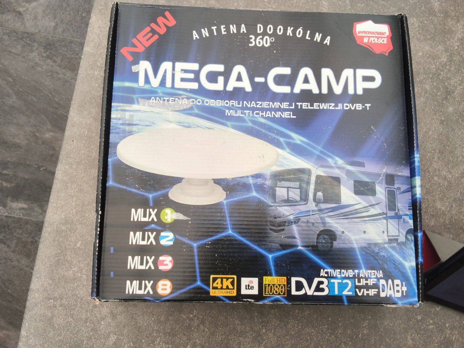 MEGA-CAMP 360 actieve DVB-T antenne voor camper/boot, Audio, Tv en Foto, Schotelantennes, Ophalen, Nieuw, (Schotel)antenne, Overige merken