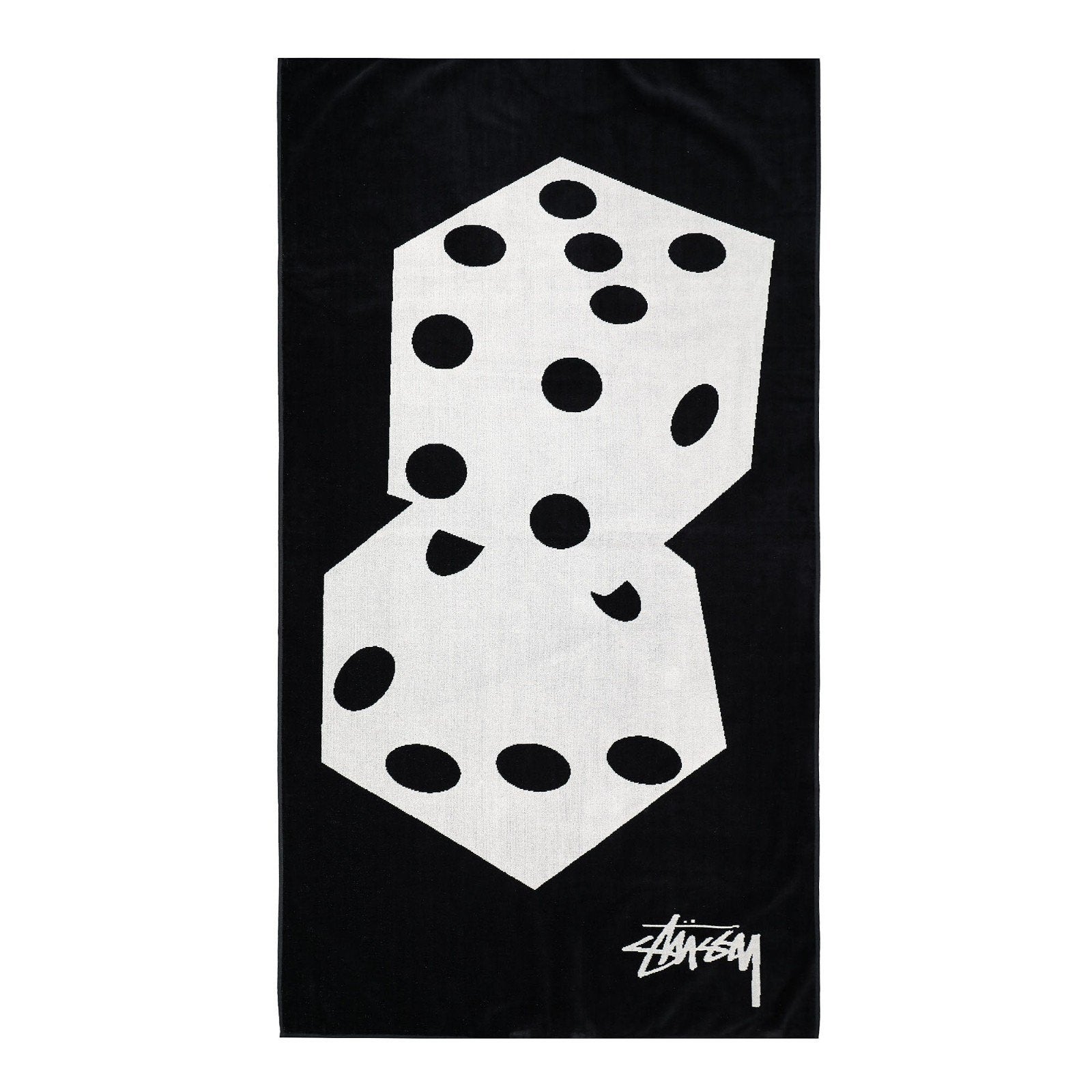 Nieuwe Stussy 178 x 93cm Dice Jaquard Beach Towel -Zwart/Wit, Meerkleurig, Overige merken, Handdoek, Nieuw
