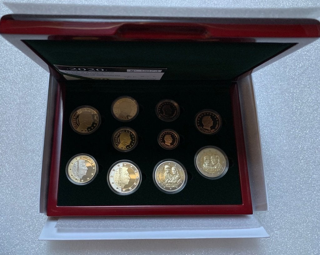 Proof set Luxemburg 2020 in luxe cassette, Postzegels en Munten, Munten | Europa | Euromunten, Verzenden, Luxemburg, Overige waardes
