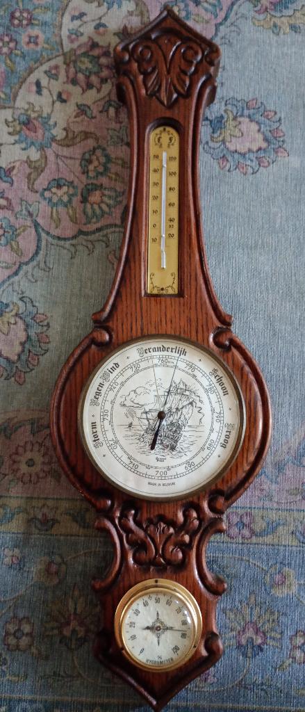 Decoratieve wandbarometer met thermometer, Ophalen, Zo goed als nieuw, Barometer