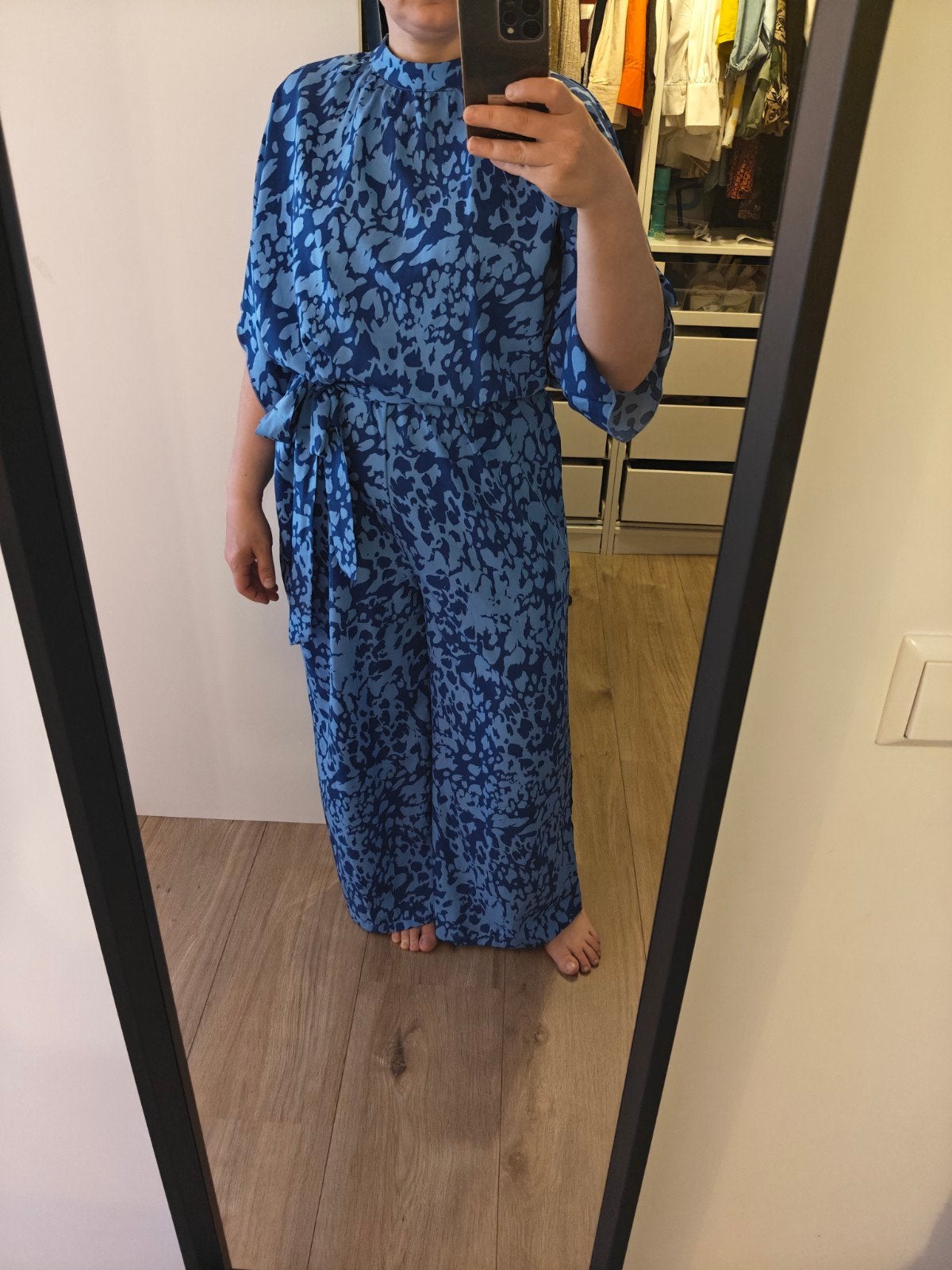 Shein Curve Blauwe Jumpsuit met Print - Maat 0XL, Blauw, Maat 46/48 (XL) of groter, Nieuw, Ophalen of Verzenden