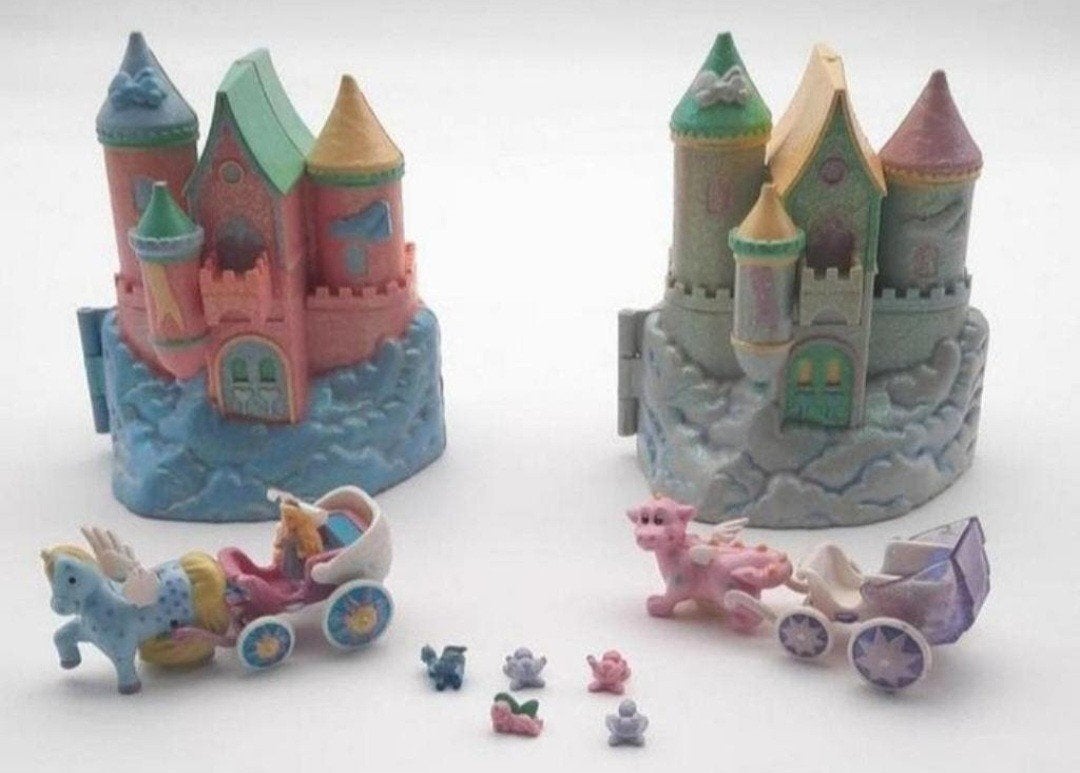 Vintage Polly Pocket Trendmaster Starcastle in the cloud 2x, Ophalen of Verzenden, Gebruikt