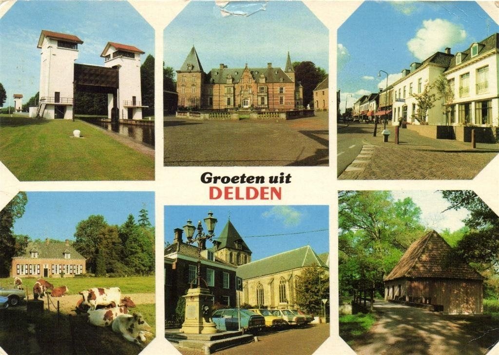Groeten uit Delden - 6 afb - gelopen, Verzamelen, Ophalen of Verzenden, 1960 tot 1980, Gelopen, Friesland