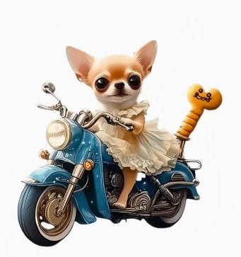 strijkapplicatie Chihuahua op motor, Verzenden, Nieuw