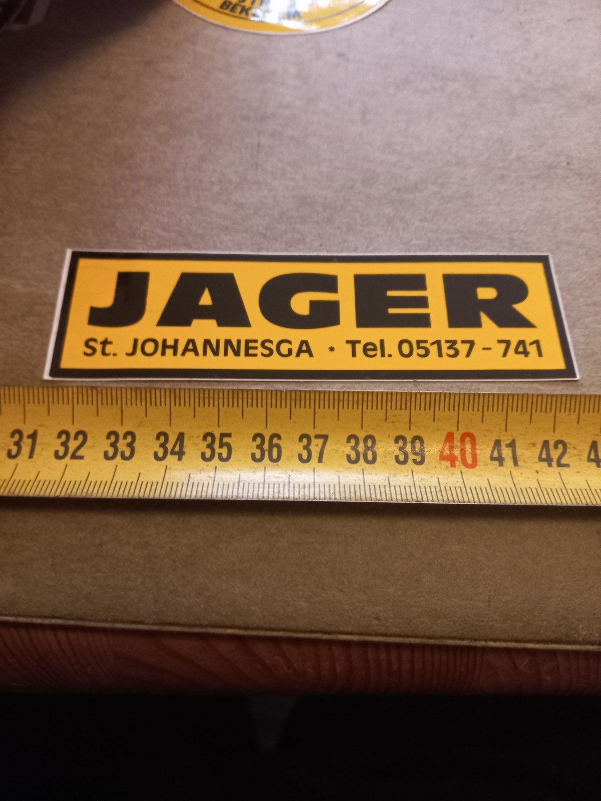 Jager St. Johannesga Sticker - Telefoonnummer 05137-741, Ophalen of Verzenden, Nieuw, Overige typen