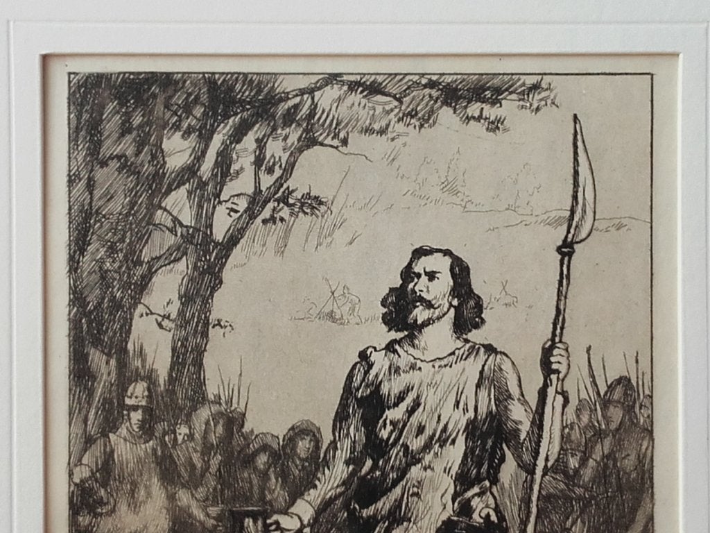 Het jachtfeest mooie originele antieke ets uit Engeland., Dagelijks leven, 1800 - 1899, Ets, Ophalen of Verzenden