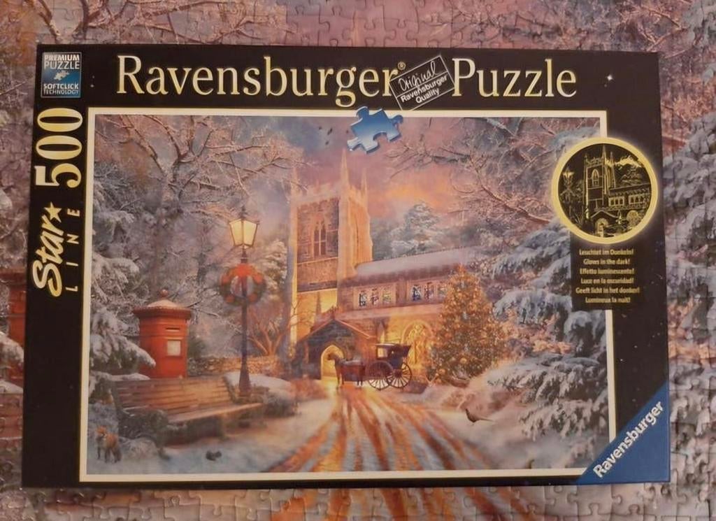 Ravensburger Star Line, kerstpuzzel, 500 st, Ophalen of Verzenden, 500 t/m 1500 stukjes, Zo goed als nieuw, Legpuzzel