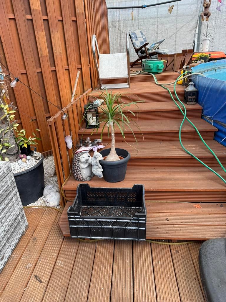 Kompleet zwembad diameter 9,5 breed en 1,20 diepte, Ophalen, Gebruikt, Hout