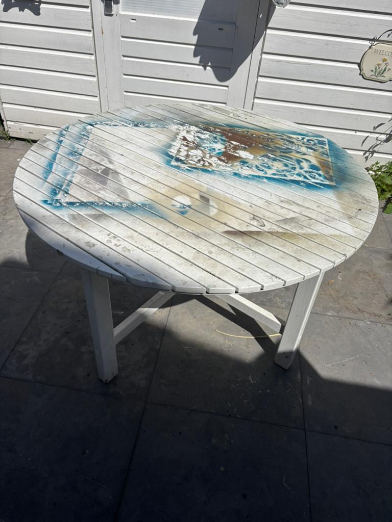 Gratis tafel voor klussers, Ophalen, Gebruikt, Rond, Hout