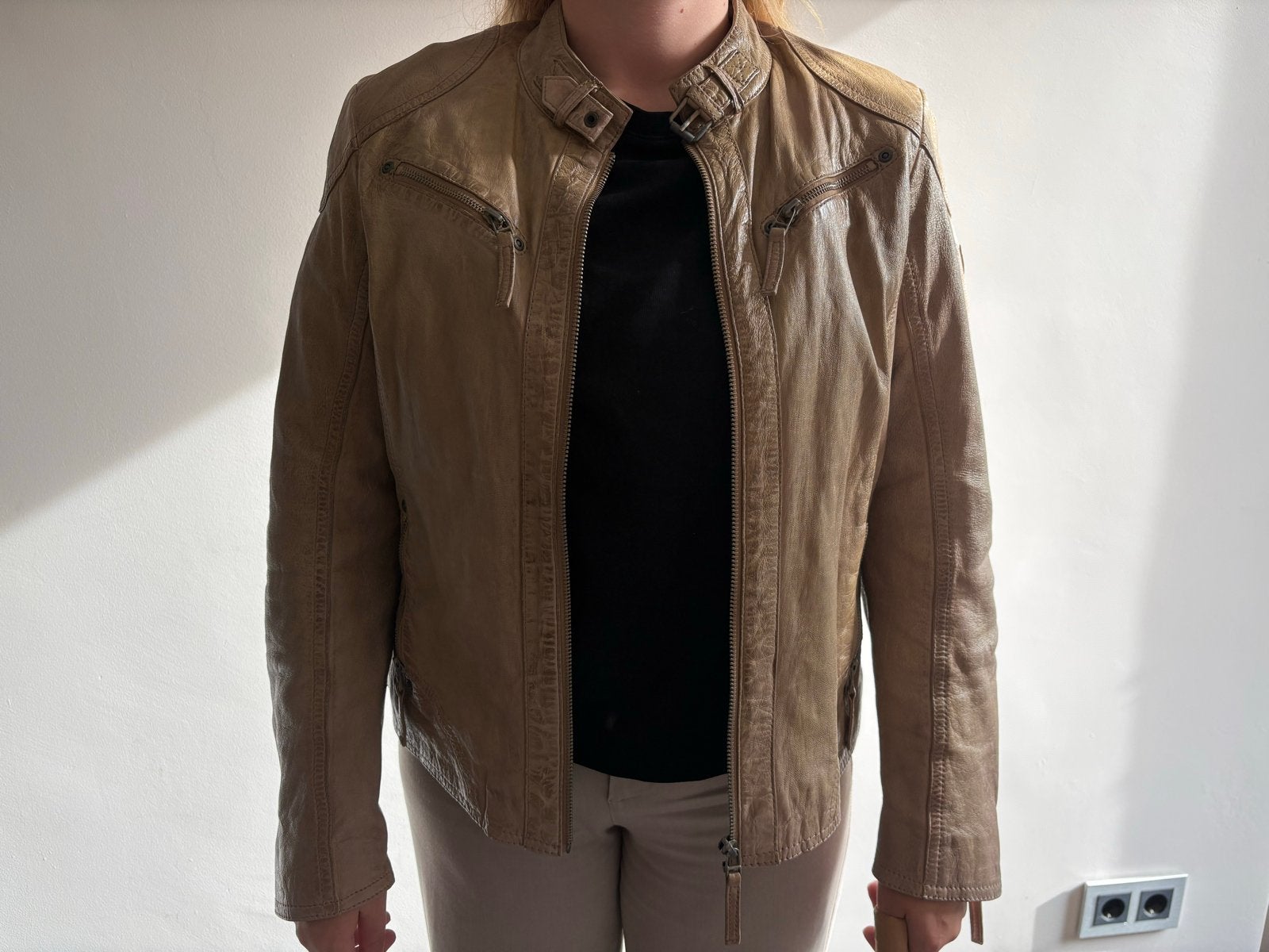 Gipsy leren jas 2XL (valt als m/l) - Zo goed als nieuw, Ophalen of Verzenden, Zo goed als nieuw, Maat 42/44 (L), Bruin