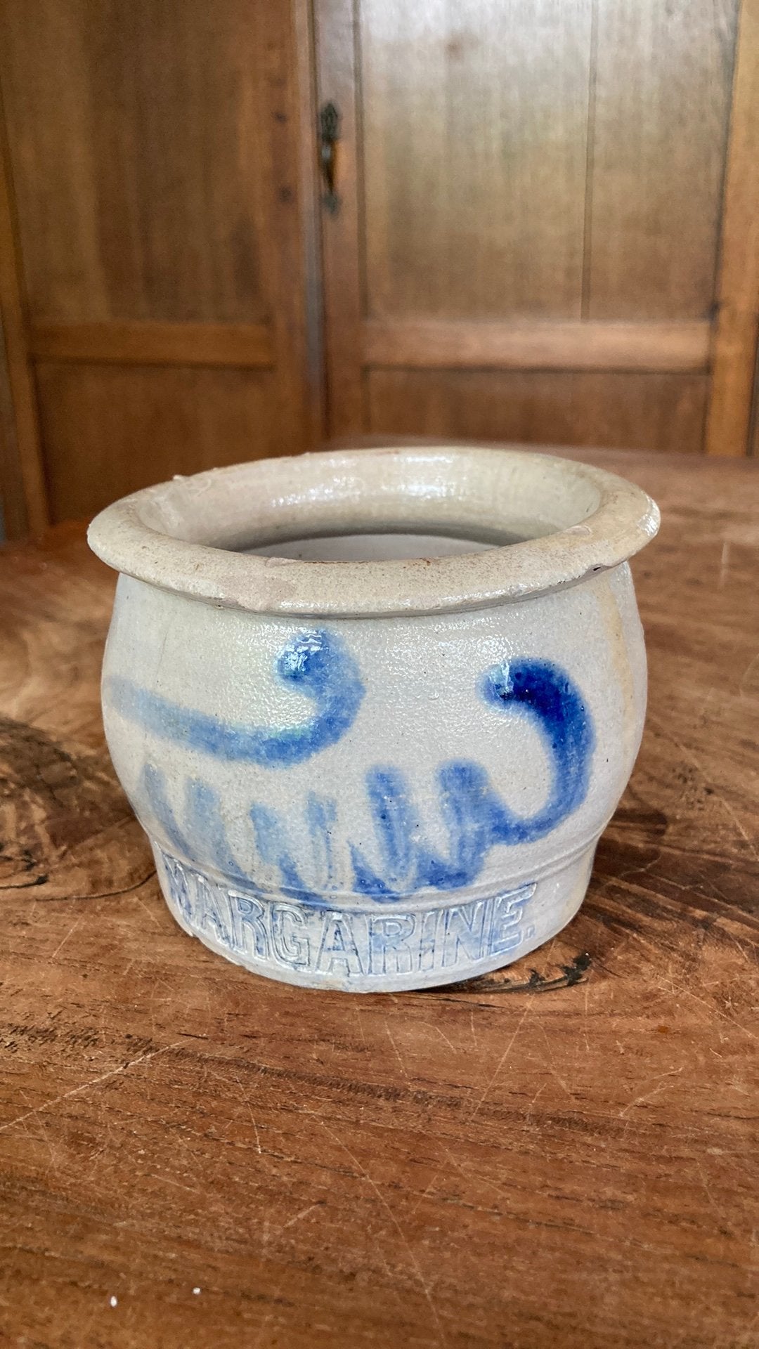 Leuke oude margarinepot Keulse pot met tekst margarine, Ophalen of Verzenden