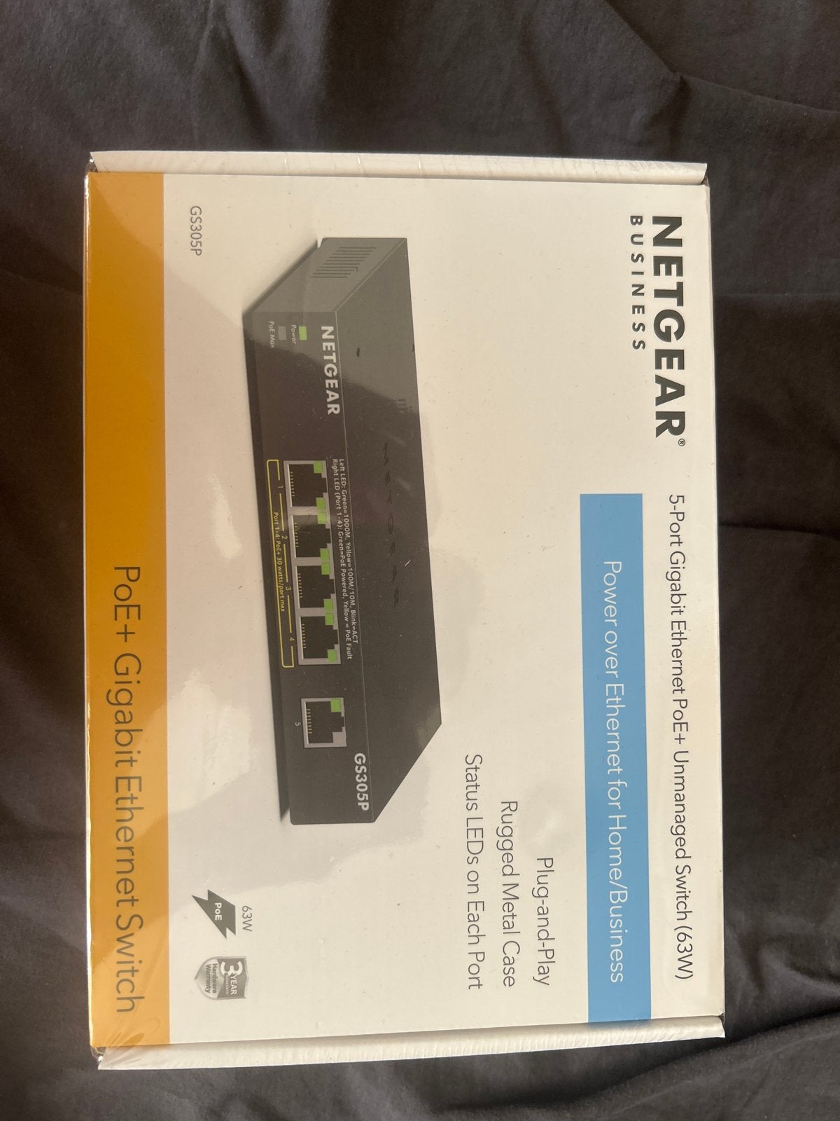 NETGEAR GS305P 5-Poort Gigabit PoE+ Unmanaged Switch, Ophalen of Verzenden, Nieuw