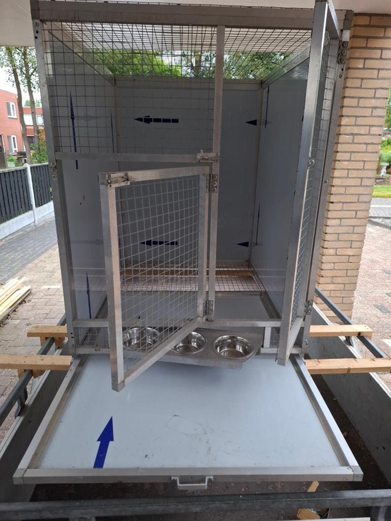 Broed/kweekkooi met voederplateau en lade, Ophalen, Aluminium, Volière