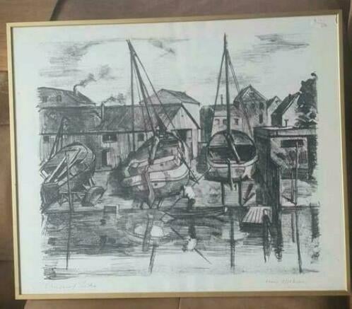 Litho scheepswerf Amsterdam Zaanstreek Hans Olsthoorn 1990, Ophalen