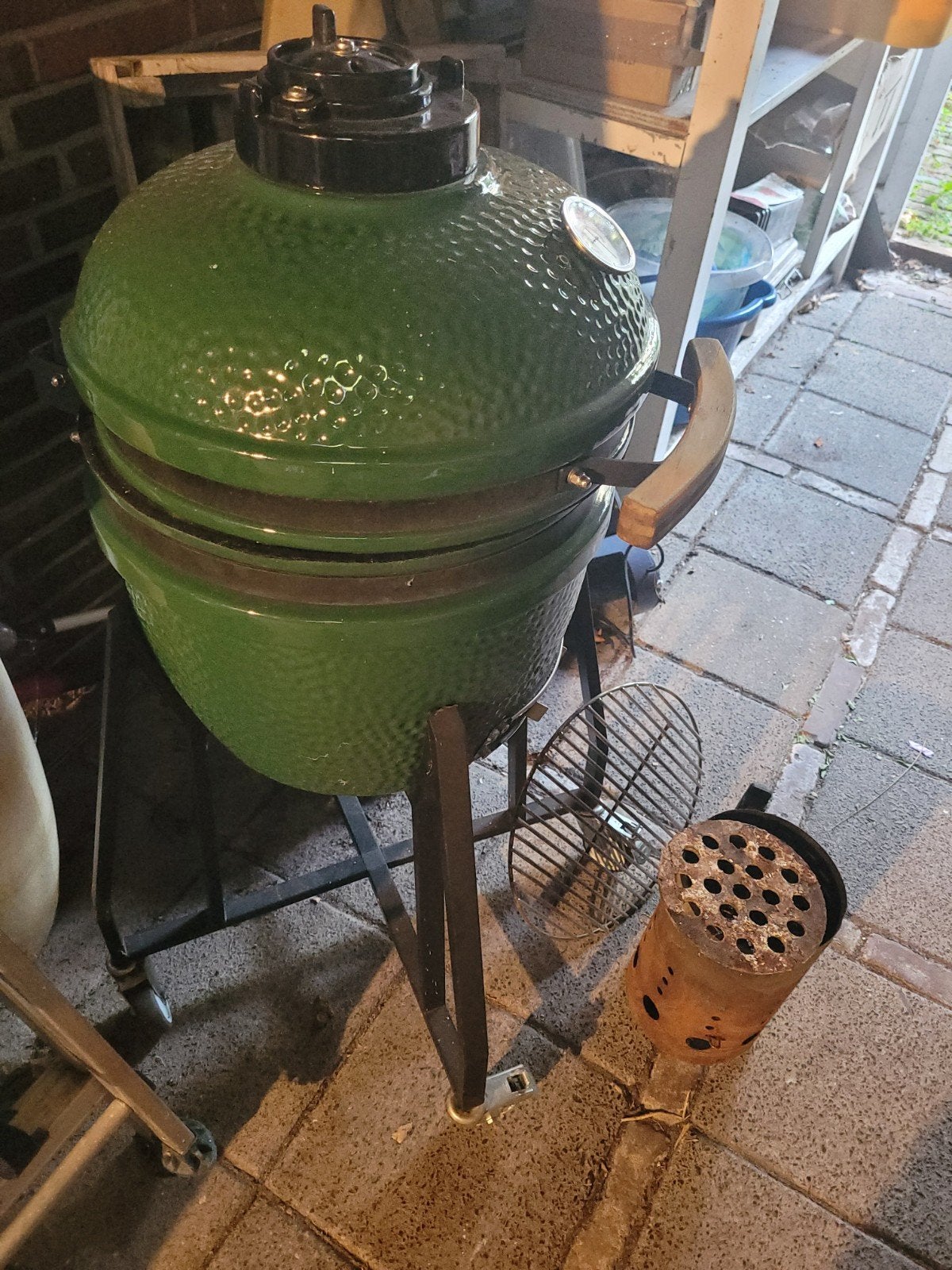 Barbecue Green egg kamado, Ophalen of Verzenden, Gebruikt, Met accessoires