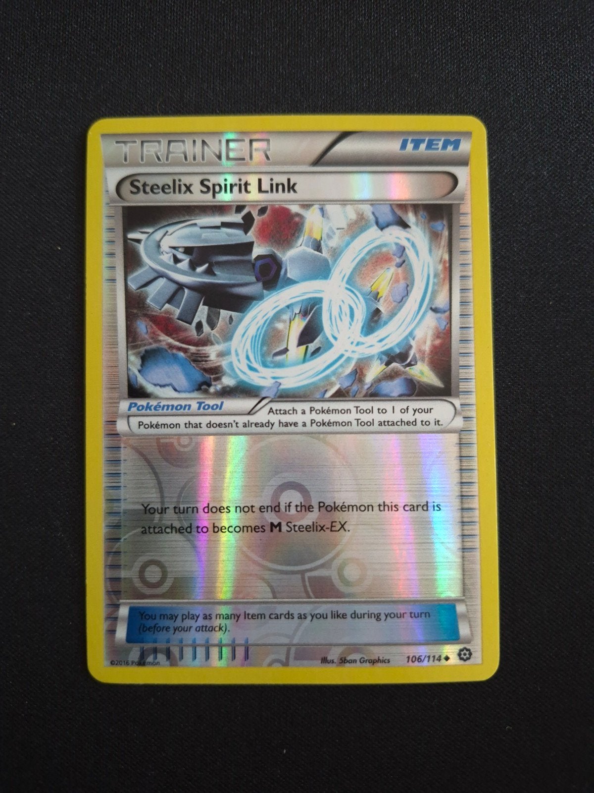 Steelix Spirit Link Reverse Holo 106/114 – XY Steam Siege, Verzenden, Zo goed als nieuw, Losse kaart, Foil