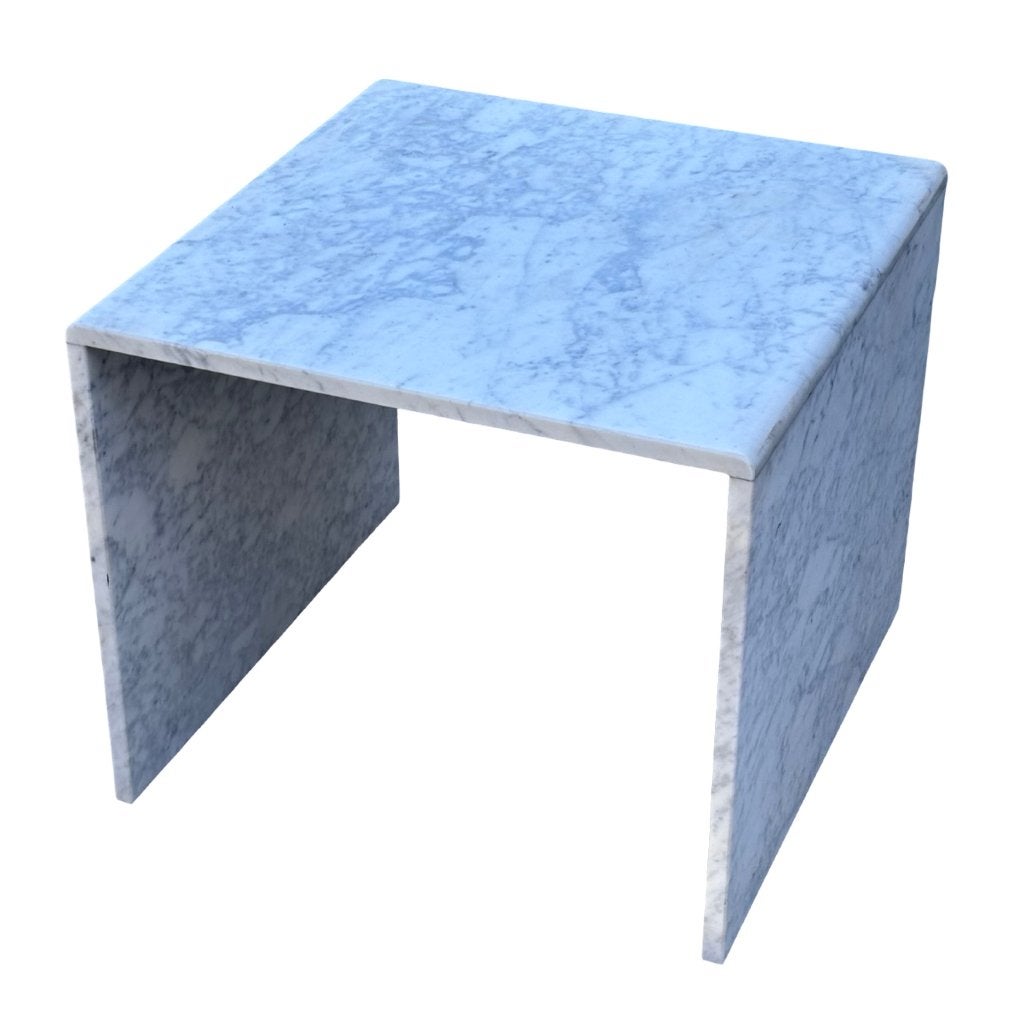 Vintage Carrara-marmere bijzettafel jaren 70 design, Minder dan 55 cm, Gebruikt, Vintage, Vintage