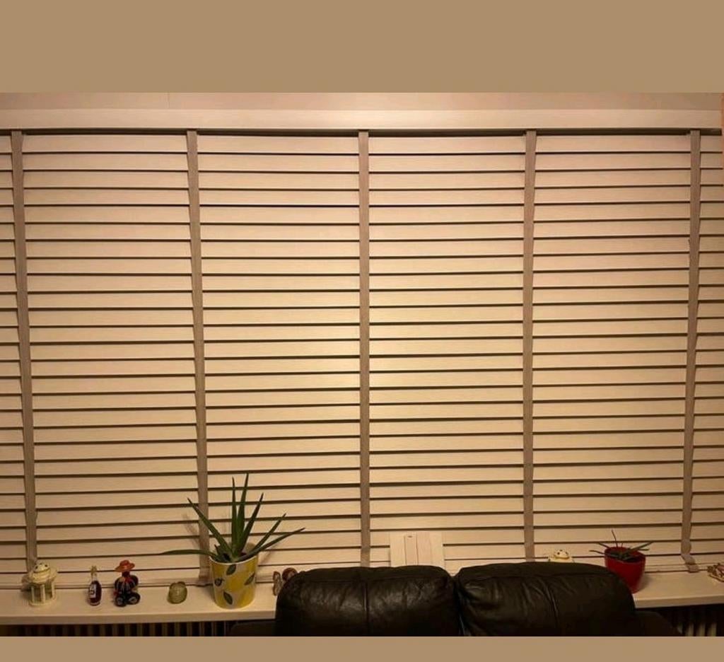 Houten jaloezieën op maat uit één stuk 300x175x7 cm, Ophalen of Verzenden, Zo goed als nieuw, 200 cm of meer, Bruin