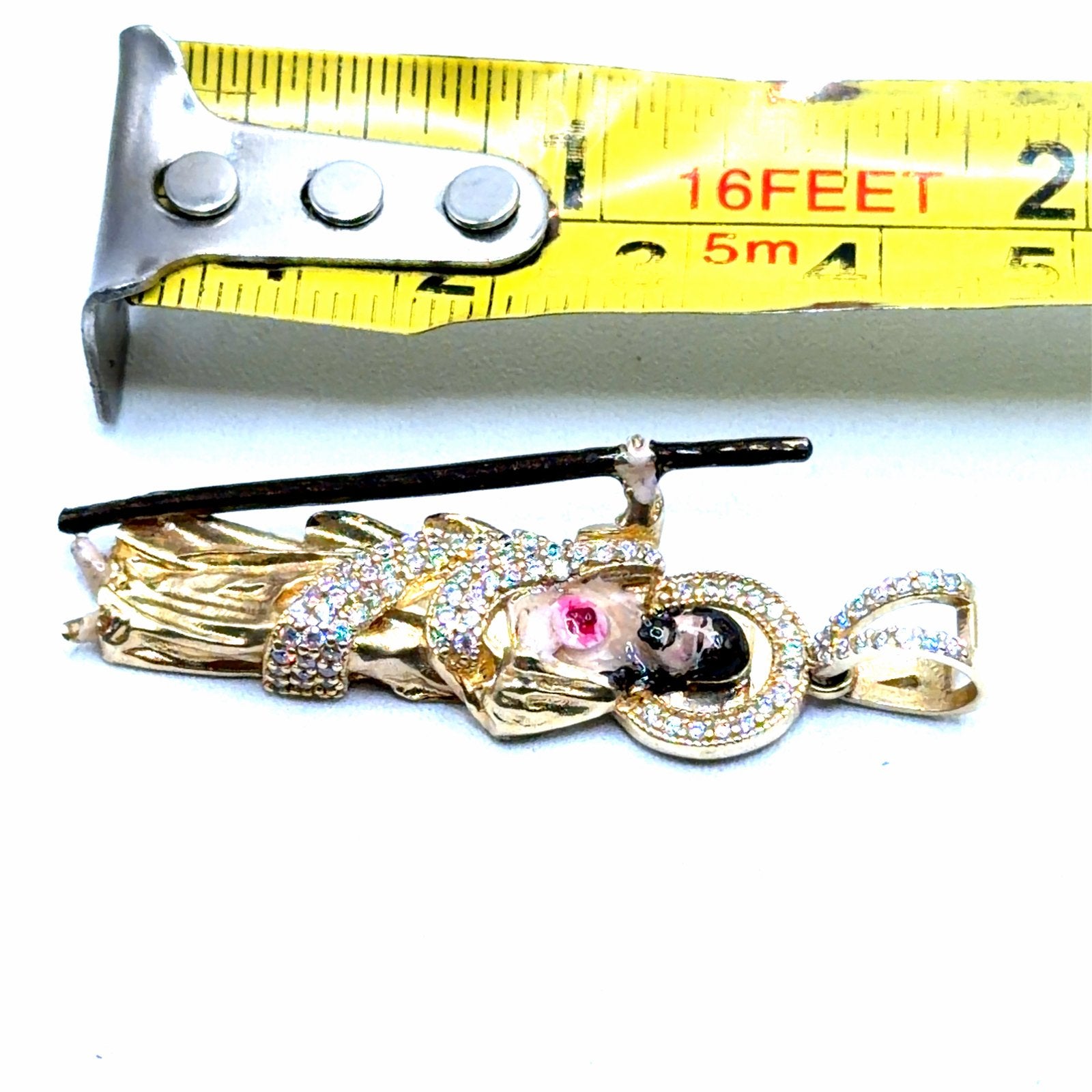 Gouden Jezus Hanger met Kristallen en Hanger, W, Nieuw, Ophalen of Verzenden, W