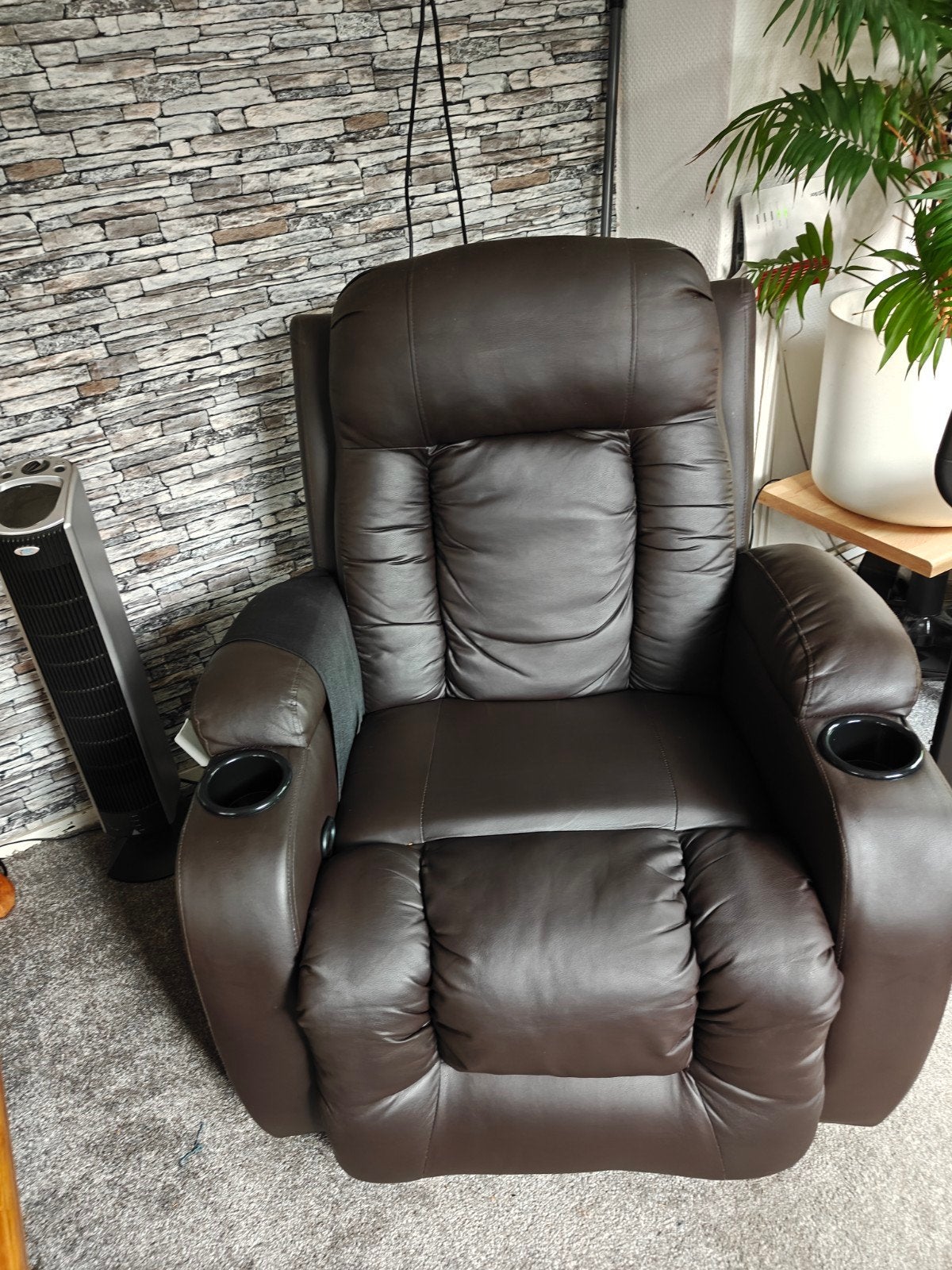 massage relax stoel donker bruin, Ophalen, Gebruikt, Kunststof