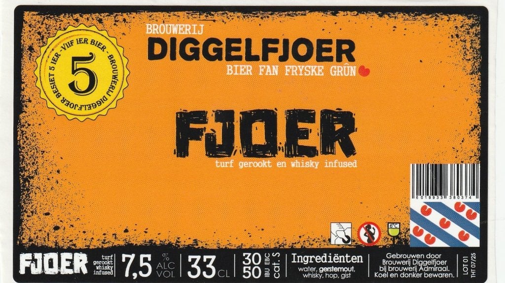 bieretiket Nederland Diggelfjoer : Fjoer, Verzenden, Nieuw, Overige typen, Overige merken
