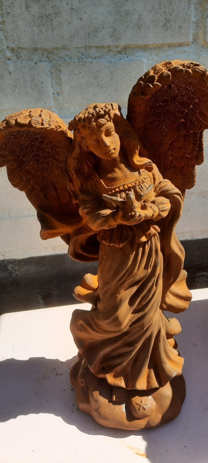 Engelenbeeld met duif - Religieuze decoratie, Ophalen of Verzenden, Nieuw, Metaal