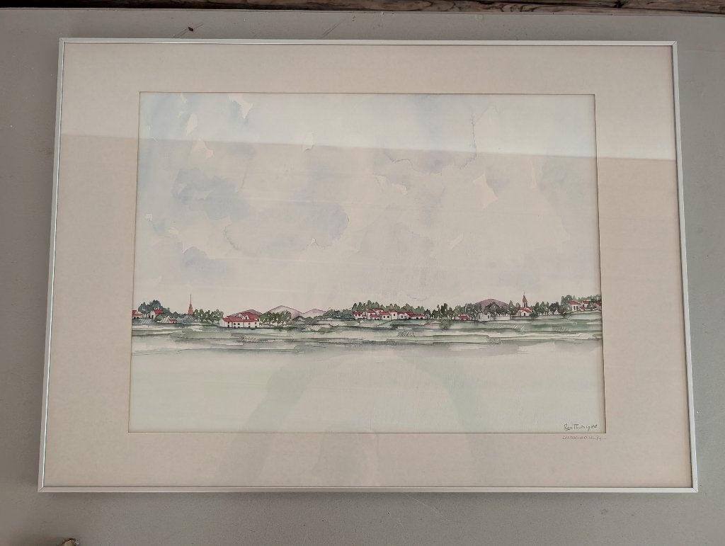RON THUIS - "LANDSCHAP" (TWEE AQUARELLEN), Overige stijlen, Gedateerd, Ophalen of Verzenden, Landschap