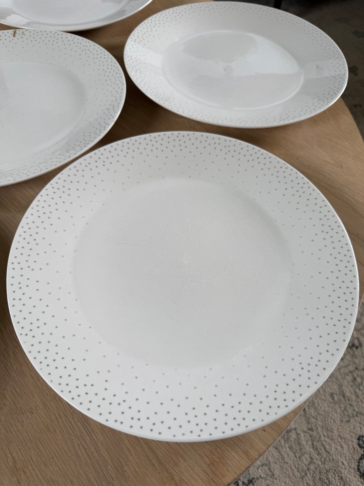 Hema borden met sterrenpatroon - 6 stuks, Hema, Gebruikt, Keramiek, Ophalen of Verzenden