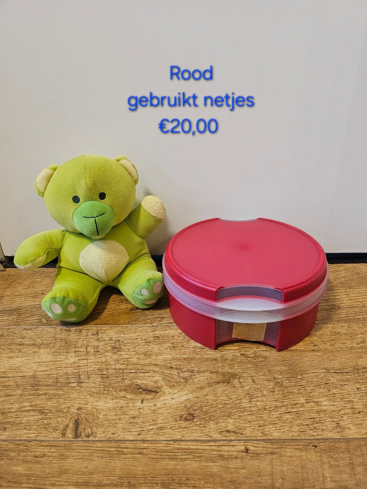 Tupperware rode vensterdoos koektrommel €20, Gebruikt, Ophalen of Verzenden, Met deksel, Bus of Trommel
