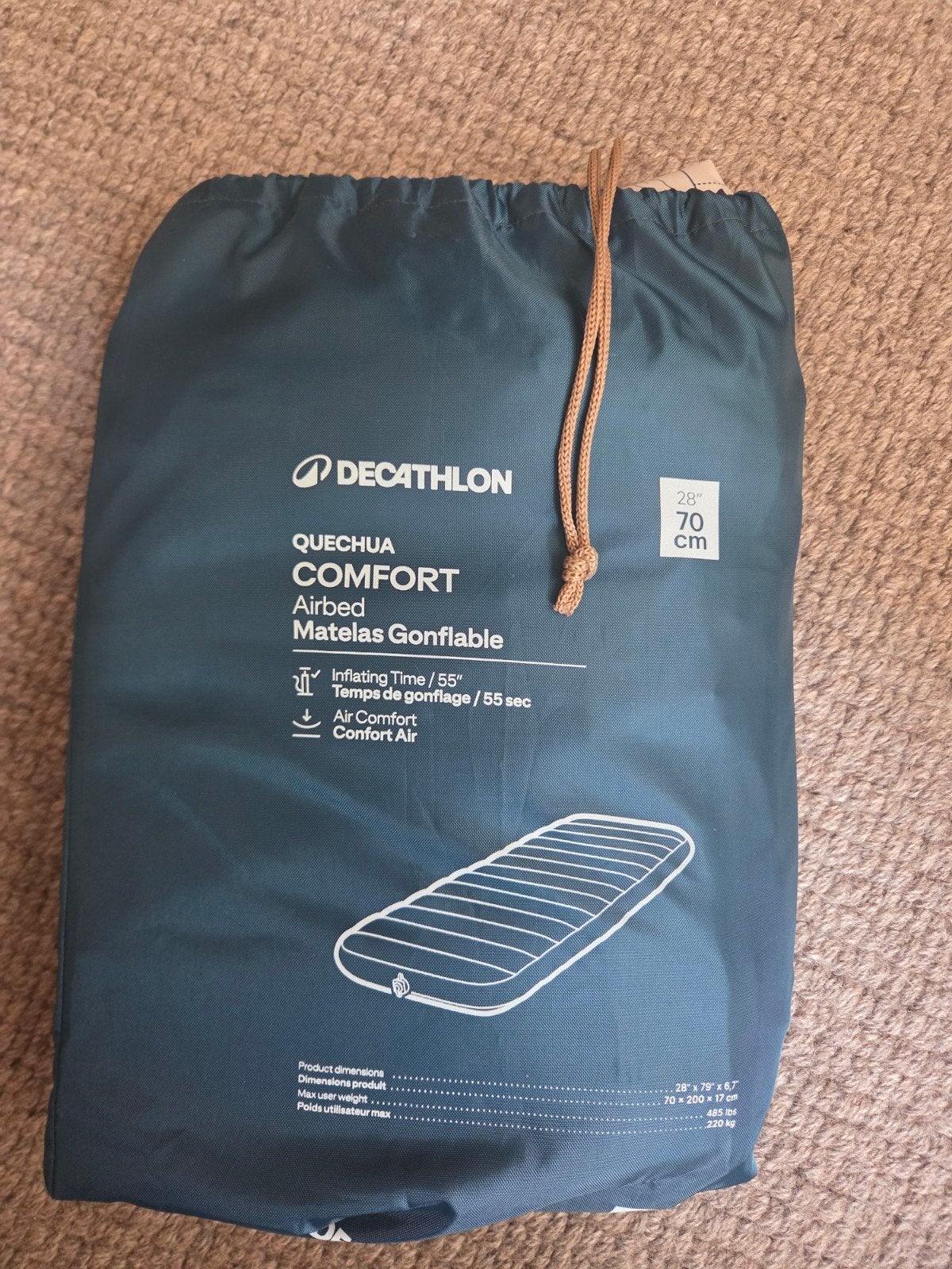 Decathlon quechua 70x200 cm 1x gebruikt!!!, Ophalen of Verzenden, Zo goed als nieuw