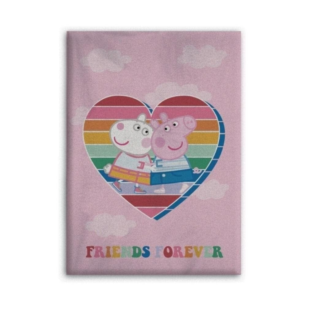 Peppa Pig Fleece Deken - Friends Forever - Fleecedeken, Nieuw, Ophalen of Verzenden, Deken of Dekbed, Nvt