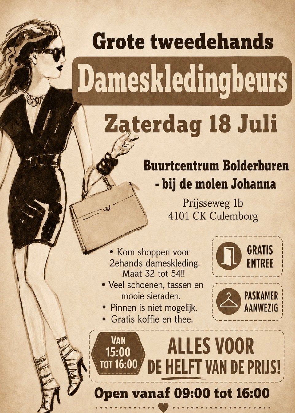 Dames kledingbeurs 18 juli, Verzamelen, Merken en Reclamevoorwerpen, Ophalen, Nieuw, Overige typen