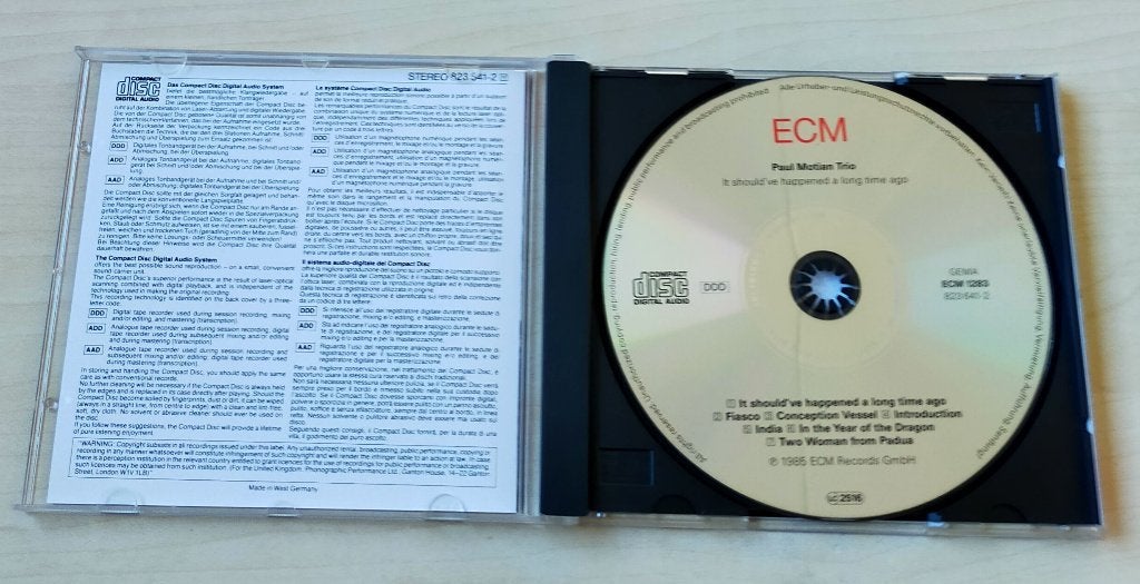 Paul Motian Trio It Should've Happened A Long Time Ago ECM, Ophalen of Verzenden, Zo goed als nieuw, Jazz