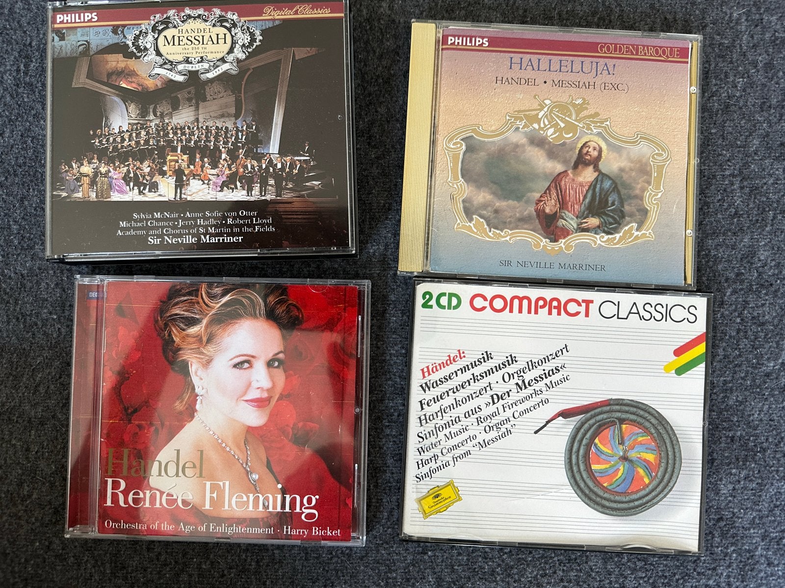 4 Klassieke CD's: Händel Messiah, Water Music, Renee Fleming, Gebruikt, Ophalen of Verzenden, Inclusief boekje, Oratorium