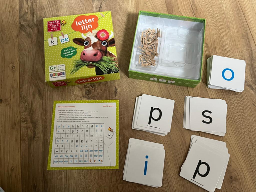 Maan Roos Vis Letterlijn - Leer Letters Spel, Ophalen of Verzenden, Gebruikt, Taal en Lezen