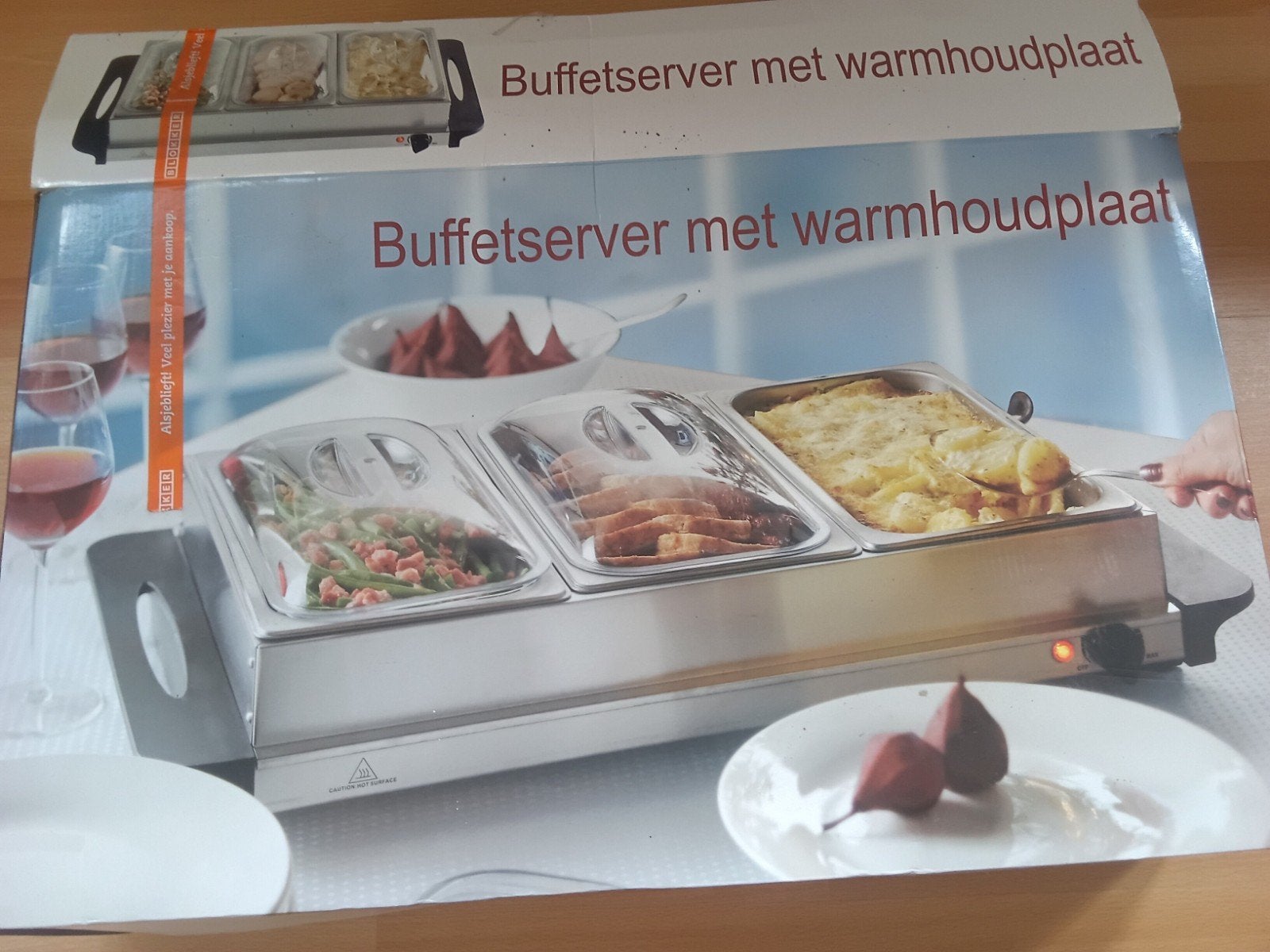 zgan warmhoudplaat met bakken, Witgoed en Apparatuur, Ophalen, Zo goed als nieuw, 4 t/m 7 personen