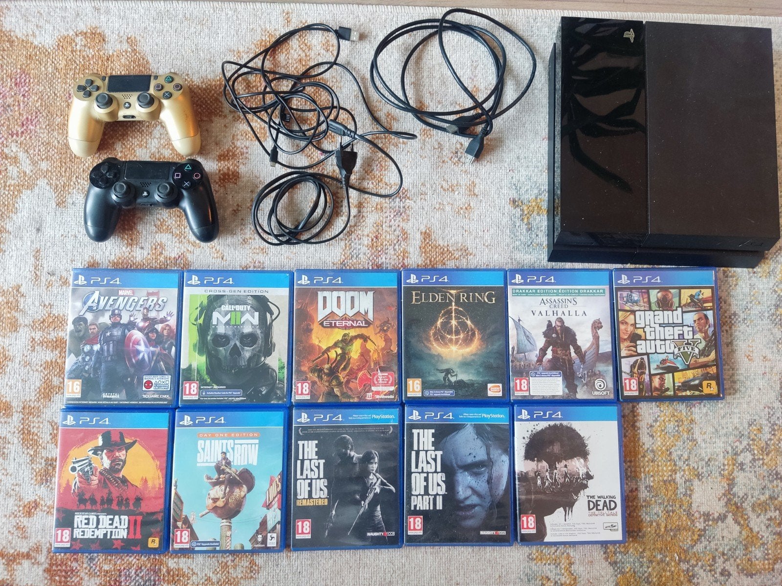 PS4 met 2 controllers, kabels en 11 spellen, Spelcomputers en Games, Spelcomputers | Sony PlayStation 4, Ophalen, Zo goed als nieuw