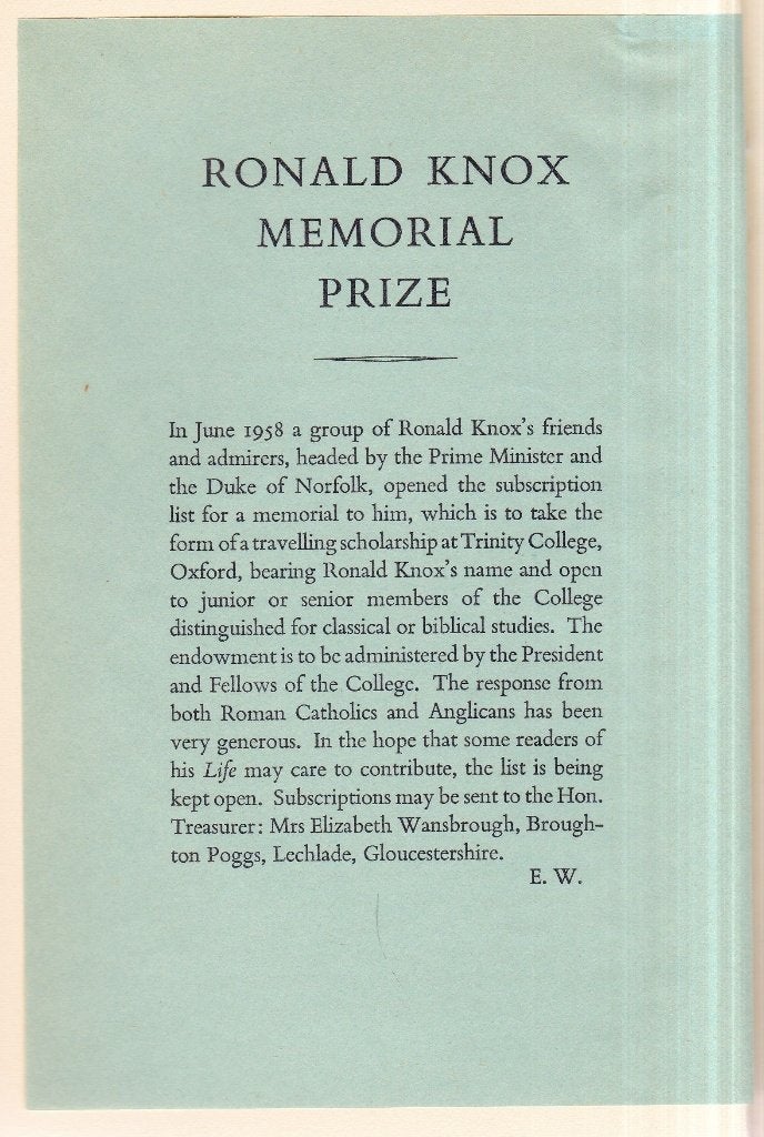 Waugh, Evelyn - The Life of Ronald Knox (1959), Ophalen of Verzenden, Zo goed als nieuw