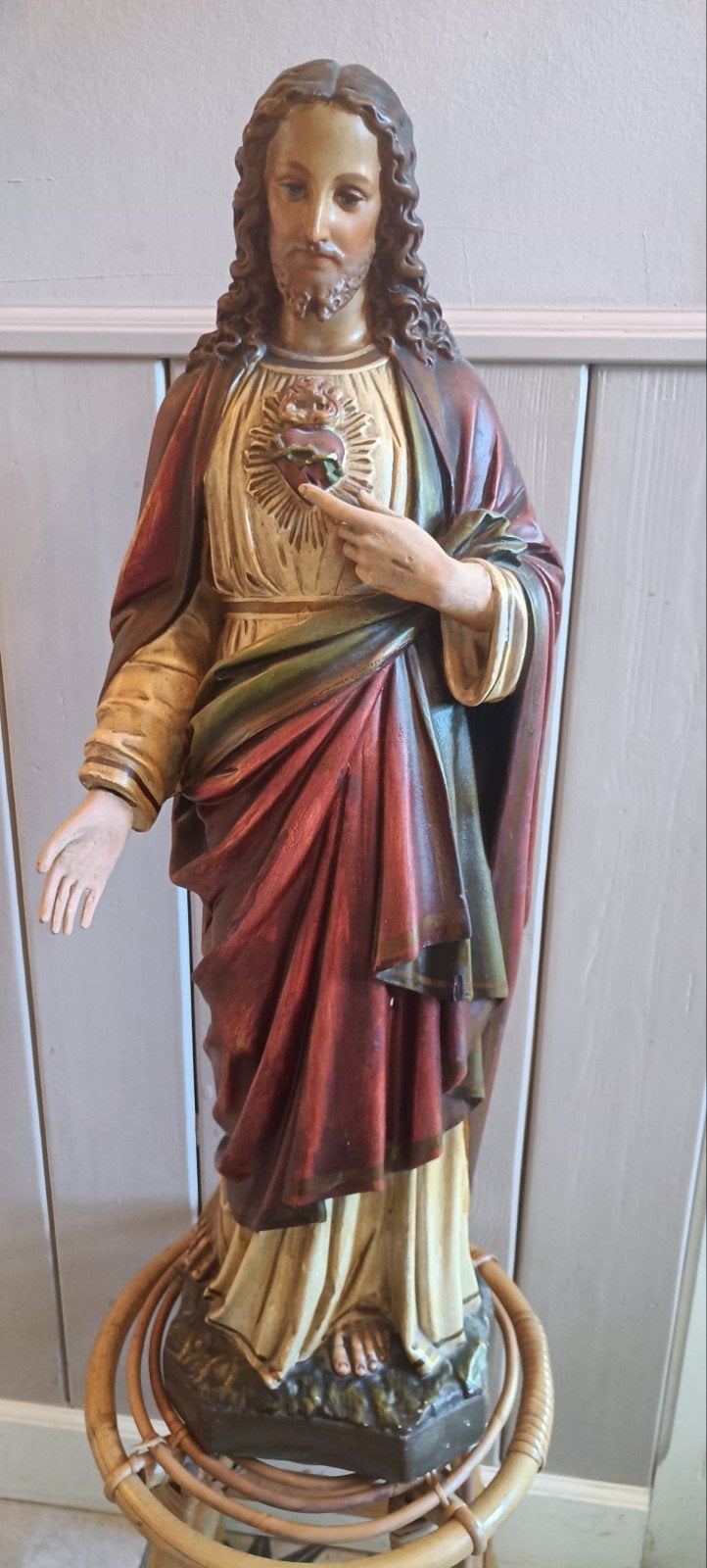 Heilig Hart beeld Jezus Christus - 85 cm hoog, Antiek en Kunst, Ophalen