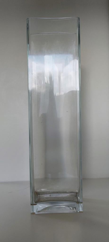 Grote rechthoekige glazen vaas, Ophalen, Overige kleuren, 50 tot 75 cm, Glas