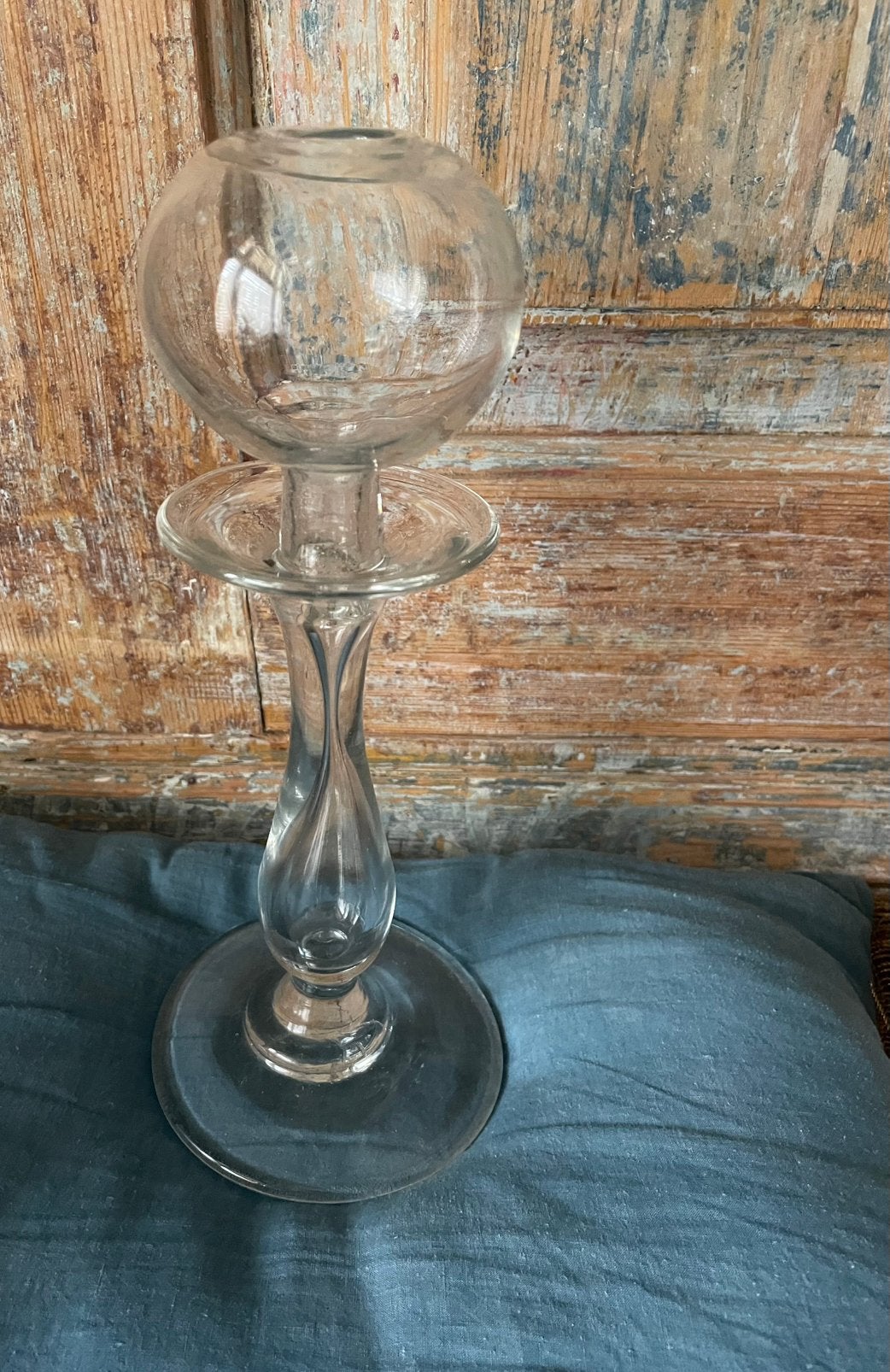 Antieke Franse 19e eeuwse olielamp glas olielampje provence, Antiek en Kunst, Ophalen of Verzenden