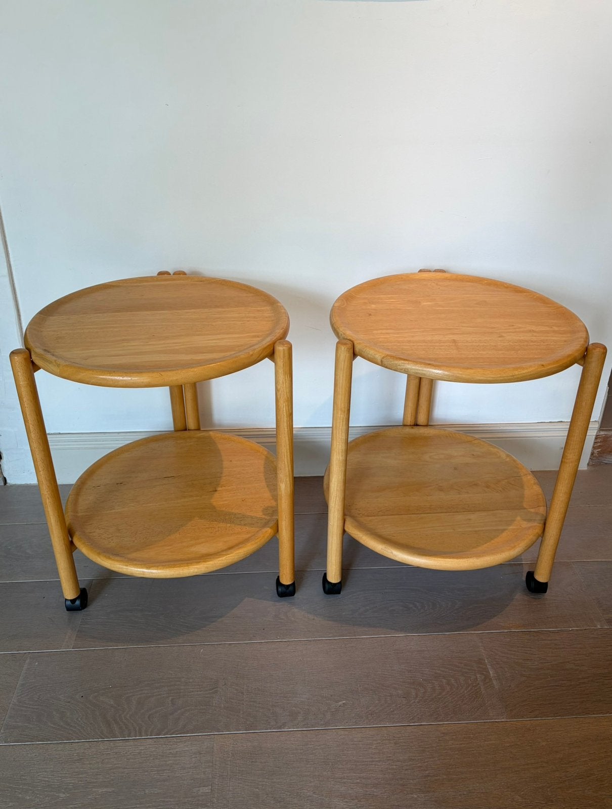 2 'Lazy Susan' tafels van Jens Quistgaard, Ophalen, Minder dan 55 cm, Rond, Zo goed als nieuw