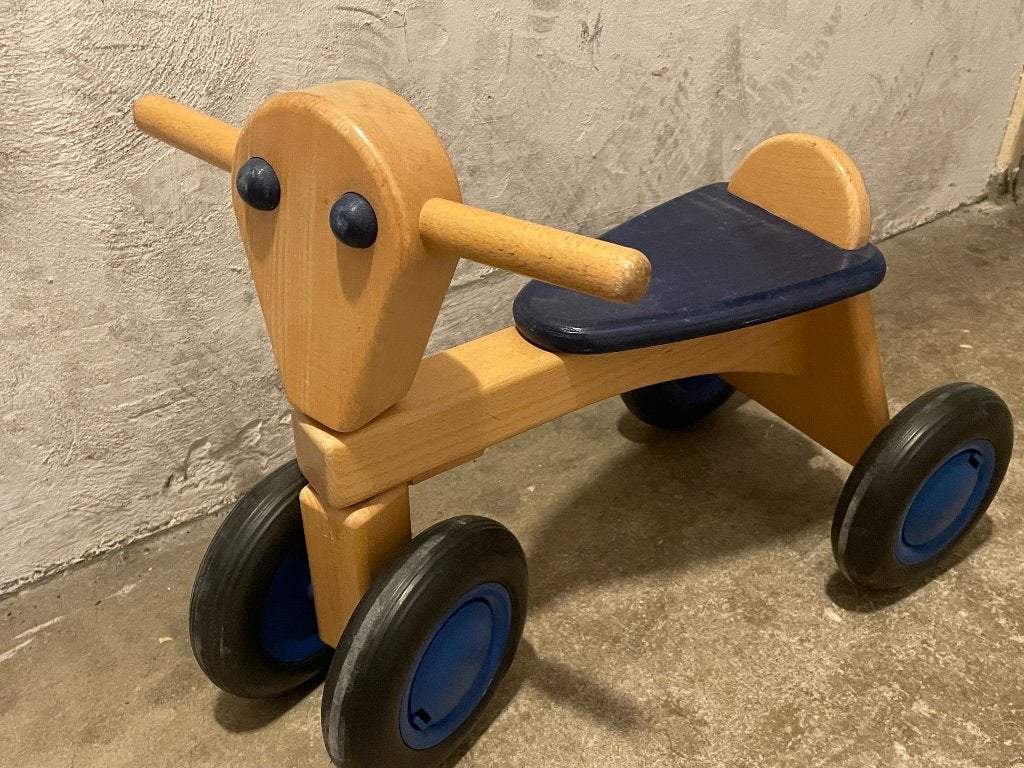 Houten Van Dijk loopfiets donkerblauw, Ophalen, Gebruikt, Loopfiets