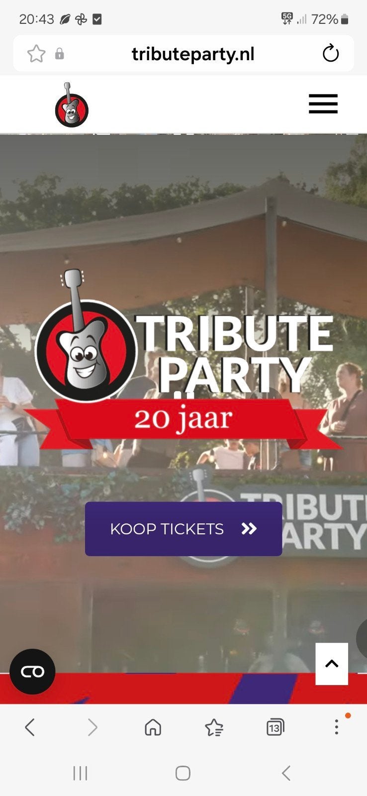 2 tickets tributeparty park brakkenstein nijmegen, Tickets en Kaartjes, Twee personen