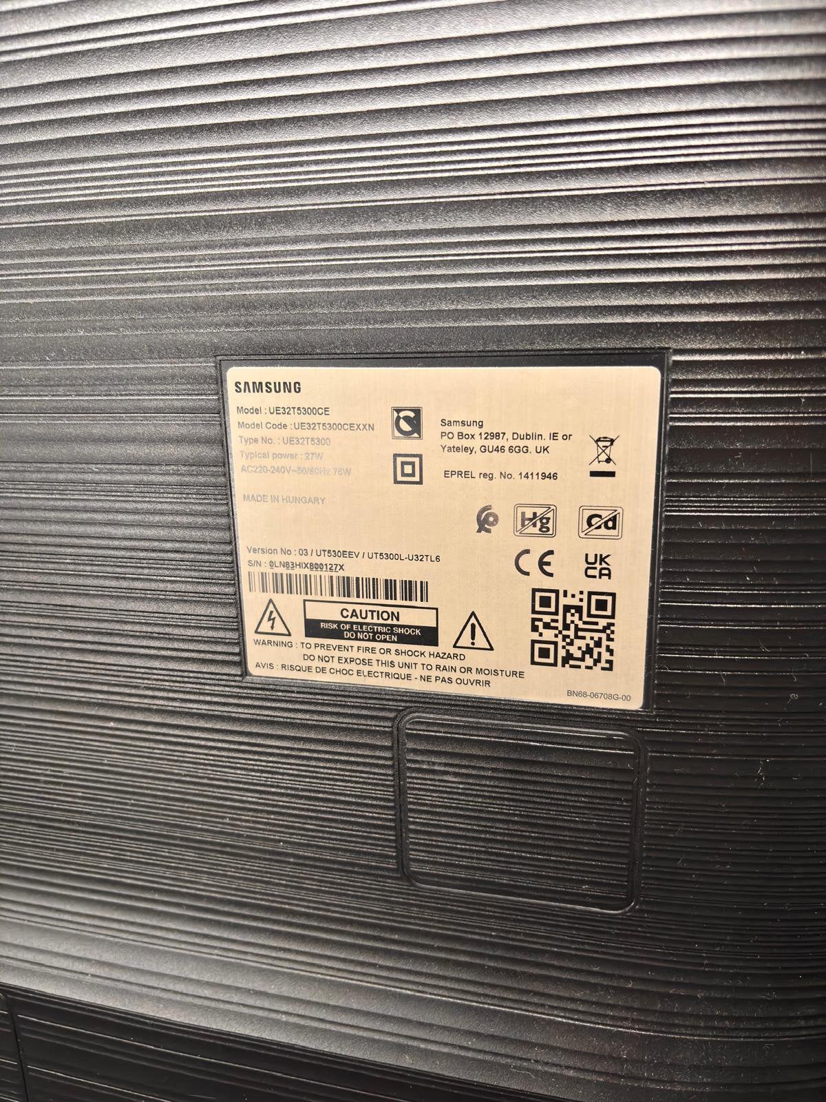 Samsung Model UE32T5300CE, Good condition