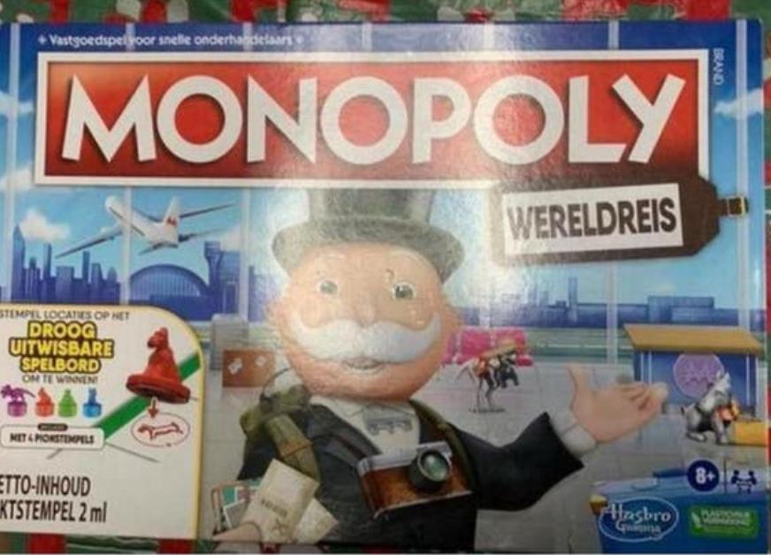 Monopoly wereldreis, Hobby en Vrije tijd, Gezelschapsspellen | Bordspellen, Ophalen of Verzenden, Zo goed als nieuw
