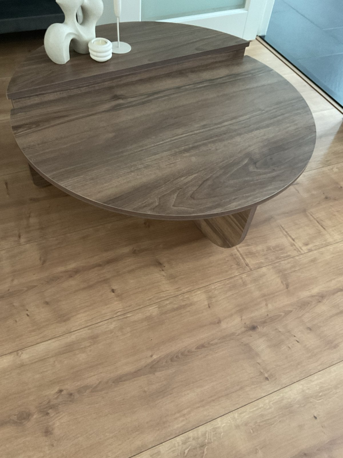 Ronde bruine salontafel 90x90 cm, Ophalen, Gebruikt, Rond, 50 tot 100 cm