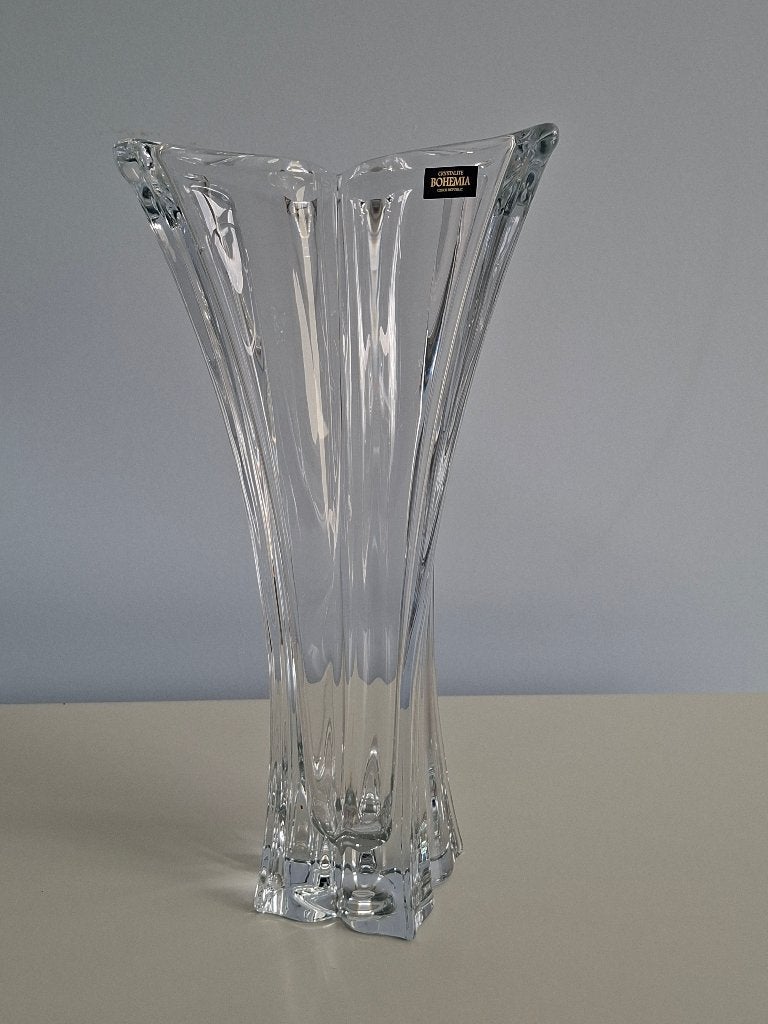 Crystalite Bohemia kristallen vaas 35 cm / Crystal vase, Ophalen, Transparant, 35 cm, Geschikt voor droogbloemen